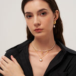 Zircon Natural Pearl Beaded Choker Necklace