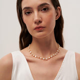 Gold Bean Baroque Pearl Beaded Necklace gembea jewelry