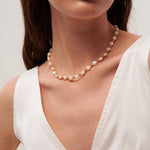 Gold Bean Baroque Pearl Beaded Necklace gembea jewelry