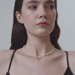 Bean Pod Freshwater Pearl Beaded Necklace gembea jewelry