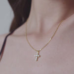 Cross Freshwater Pearl Pendant Chain Necklace gembea jewelry