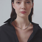 Bean Pod Black Agate Pearl Beaded Necklace gembea jewelry