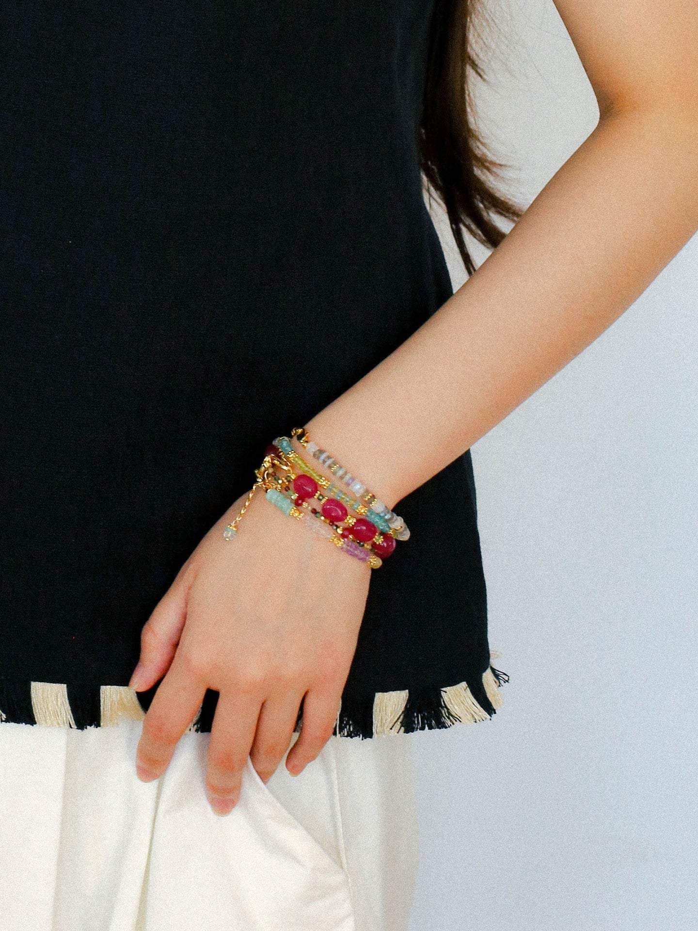 Joy Beads Rainbow Crystal Bracelet-Gembea Jewelry