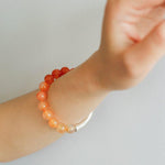Red Agate Stretch Beaded Bracelet - Gembea Jewelry
