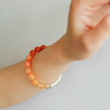 Red Agate Stretch Beaded Bracelet - Gembea Jewelry