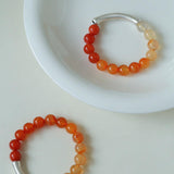 Red Agate Stretch Beaded Bracelet - Gembea Jewelry