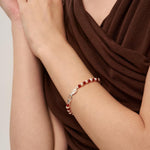 Bean Pod Red Agate Pearl Beaded Bracelet gembea jewelry