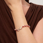 Bean Pod Red Agate Pearl Beaded Bracelet gembea jewelry