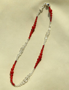 Sunlit Glow Gradient Red Agate Necklace-Gembea Jewelry