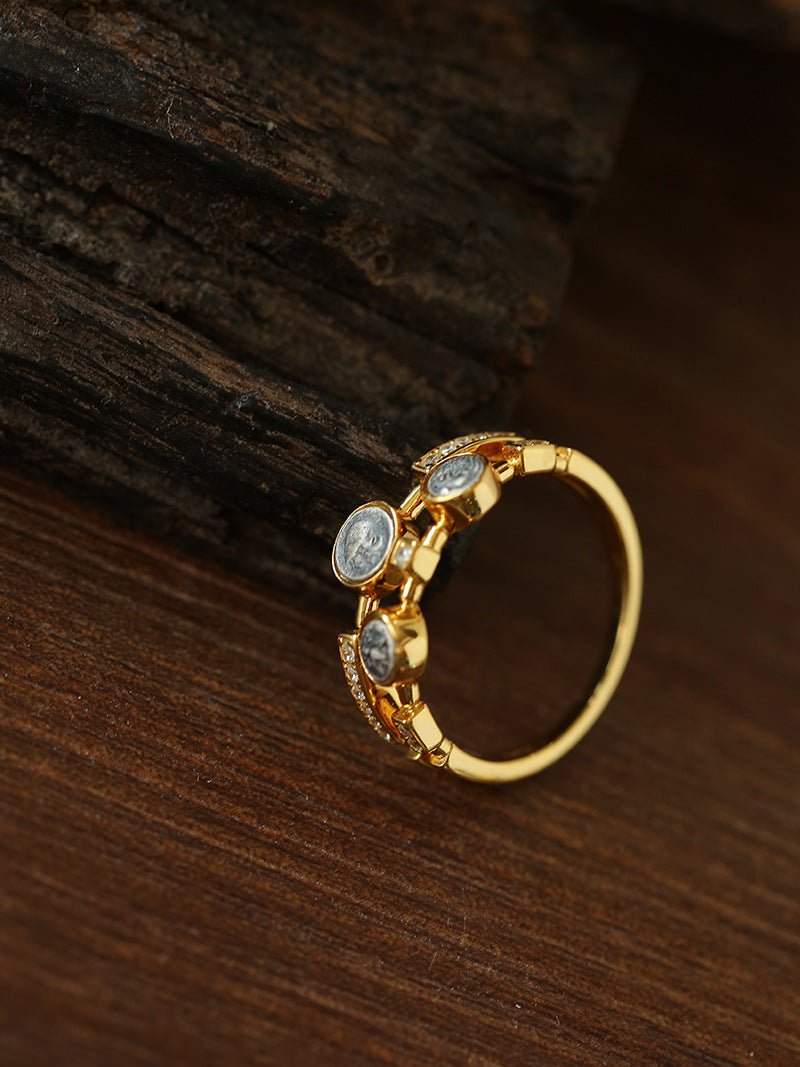 Style C Vintage Antique Three Silver Coins Ring
