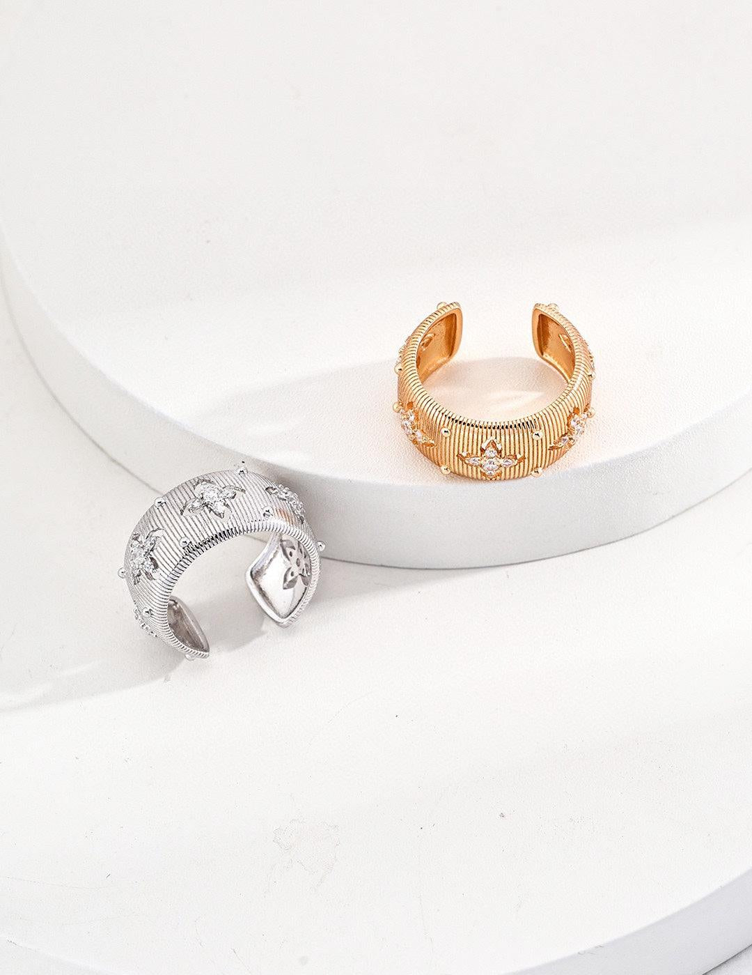 Zircon Gemstone Sterling Silver Open Rings - Gembea Jewelry