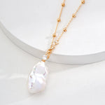 Baroque Pearl Pendant Chain Necklace - Gembea Jewelry