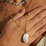Baroque Pearl Pendant Chain Necklace - Gembea Jewelry