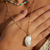 Baroque Pearl Pendant Chain Necklace - Gembea Jewelry