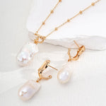 Baroque Pearl Pendant Chain Necklace - Gembea Jewelry