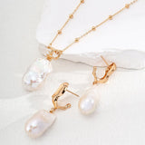 Baroque Pearl Pendant Chain Necklace - Gembea Jewelry
