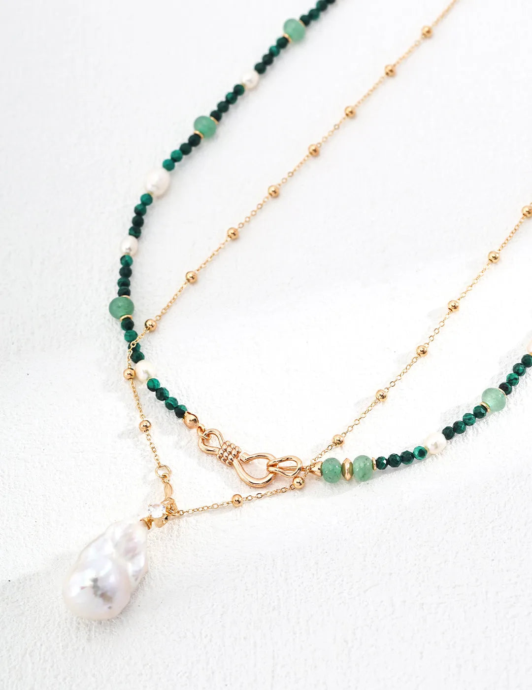 Baroque Pearl Pendant Chain Necklace - Gembea Jewelry