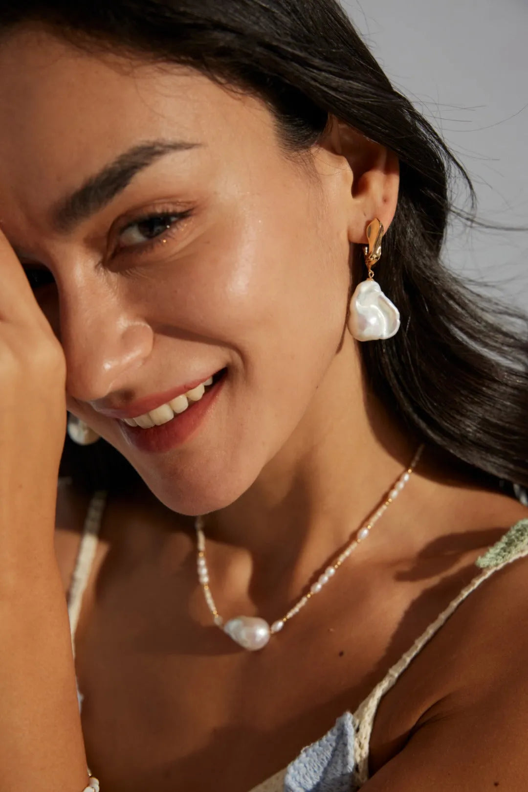 Baroque Pearl Drop Earrings - Gembea Jewelry