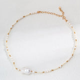 Baroque Pendant Rice Pearl Necklace - Gembea Jewelry