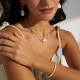 Baroque Pendant Rice Pearl Necklace - Gembea Jewelry