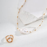 Baroque Pendant Rice Pearl Necklace - Gembea Jewelry