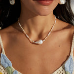 Baroque Pendant Rice Pearl Necklace - Gembea Jewelry