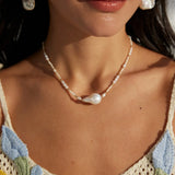 Baroque Pendant Rice Pearl Necklace - Gembea Jewelry
