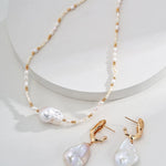 Baroque Pendant Rice Pearl Necklace - Gembea Jewelry