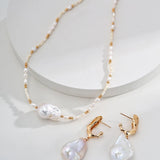 Baroque Pendant Rice Pearl Necklace - Gembea Jewelry