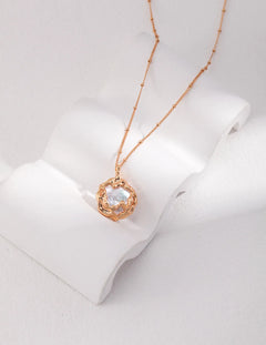Metal Lava Pearl Chain Necklace - Gembea Jewelry