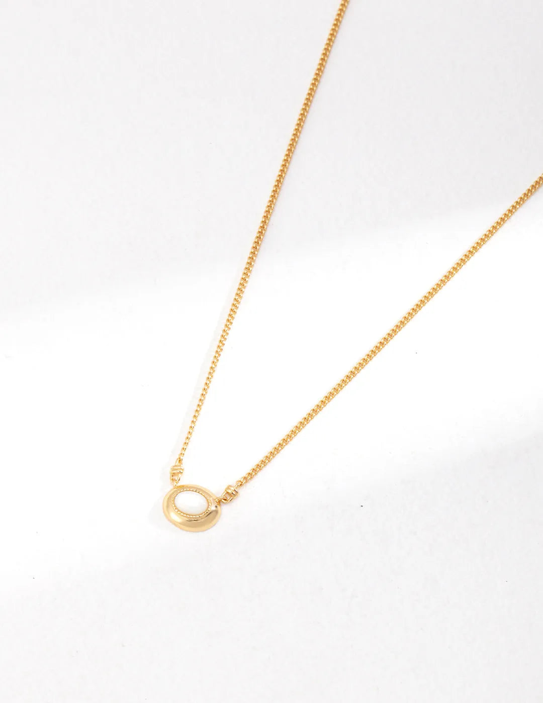 Mother of Pearl Pendant Chain Necklace - Gembea Jewelry