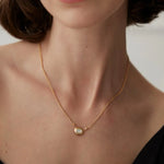Mother of Pearl Pendant Chain Necklace - Gembea Jewelry