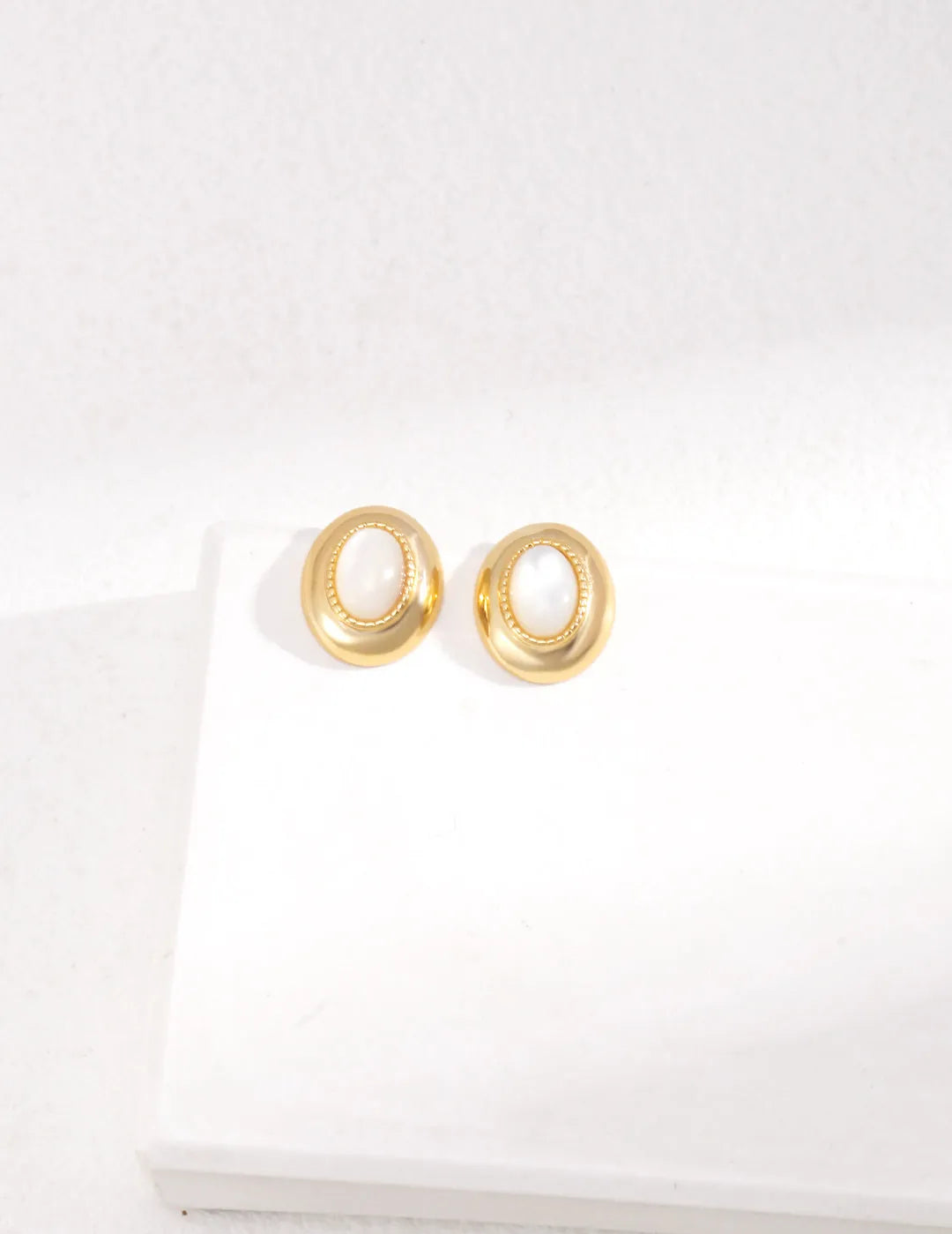 Mother of Pearl Stud Earrings - Gembea Jewelry