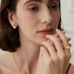 Mother of Pearl Stud Earrings - Gembea Jewelry