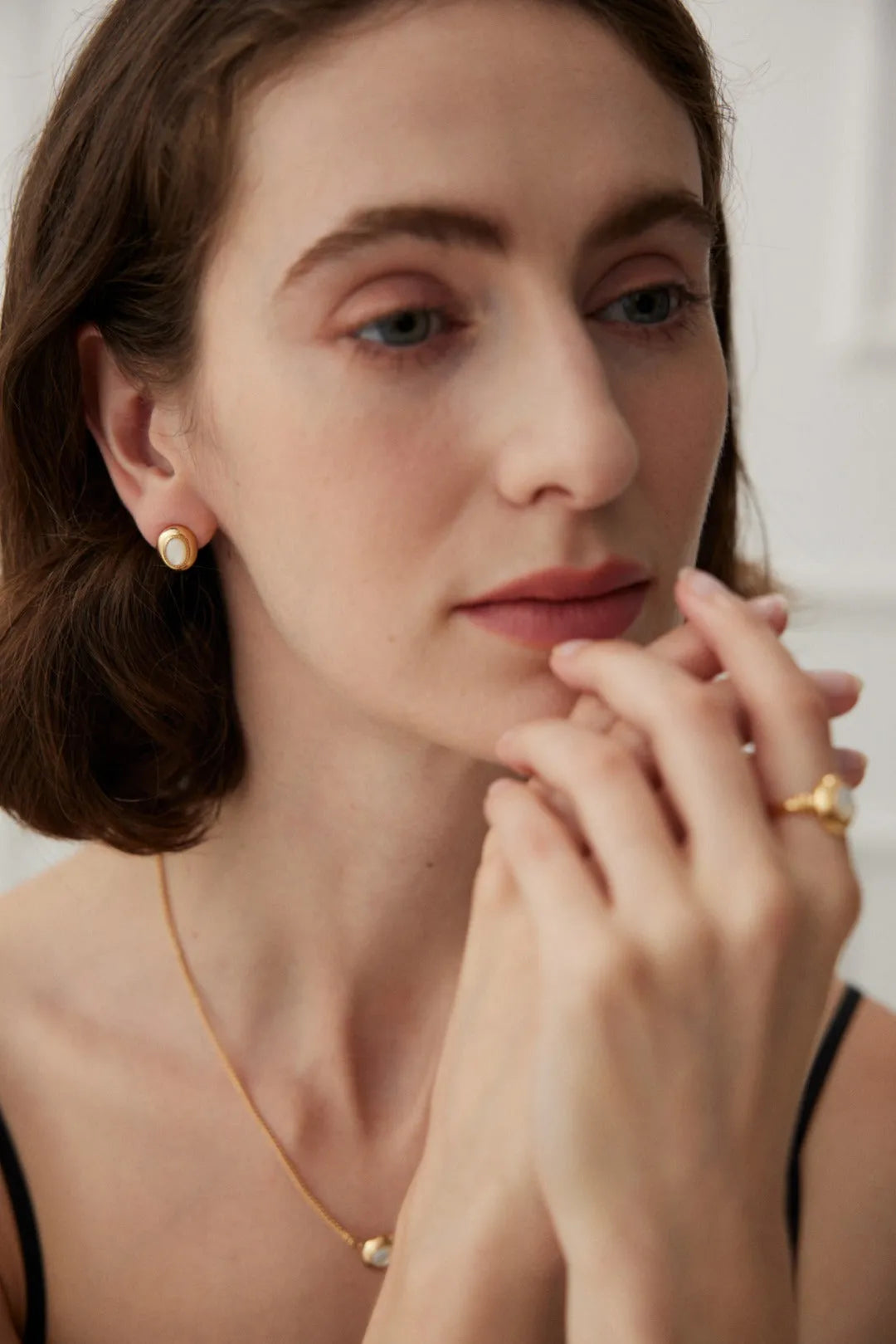 Mother of Pearl Stud Earrings - Gembea Jewelry