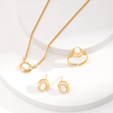 Mother of Pearl Stud Earrings - Gembea Jewelry