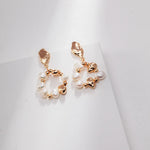 Pearl Circle Drop Earrings