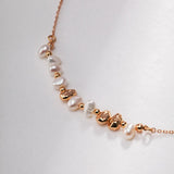 Gold Chain Pearl Necklace