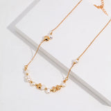 Gold Chain Pearl Necklace