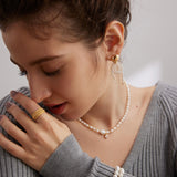 Zircon Pendant Pearl Necklace