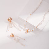 Zircon Pendant Pearl Necklace