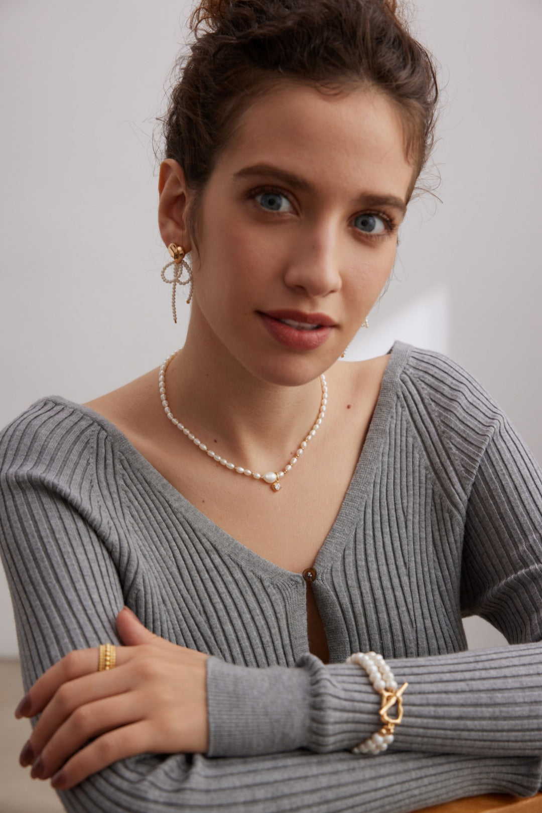 Zircon Pendant Pearl Necklace