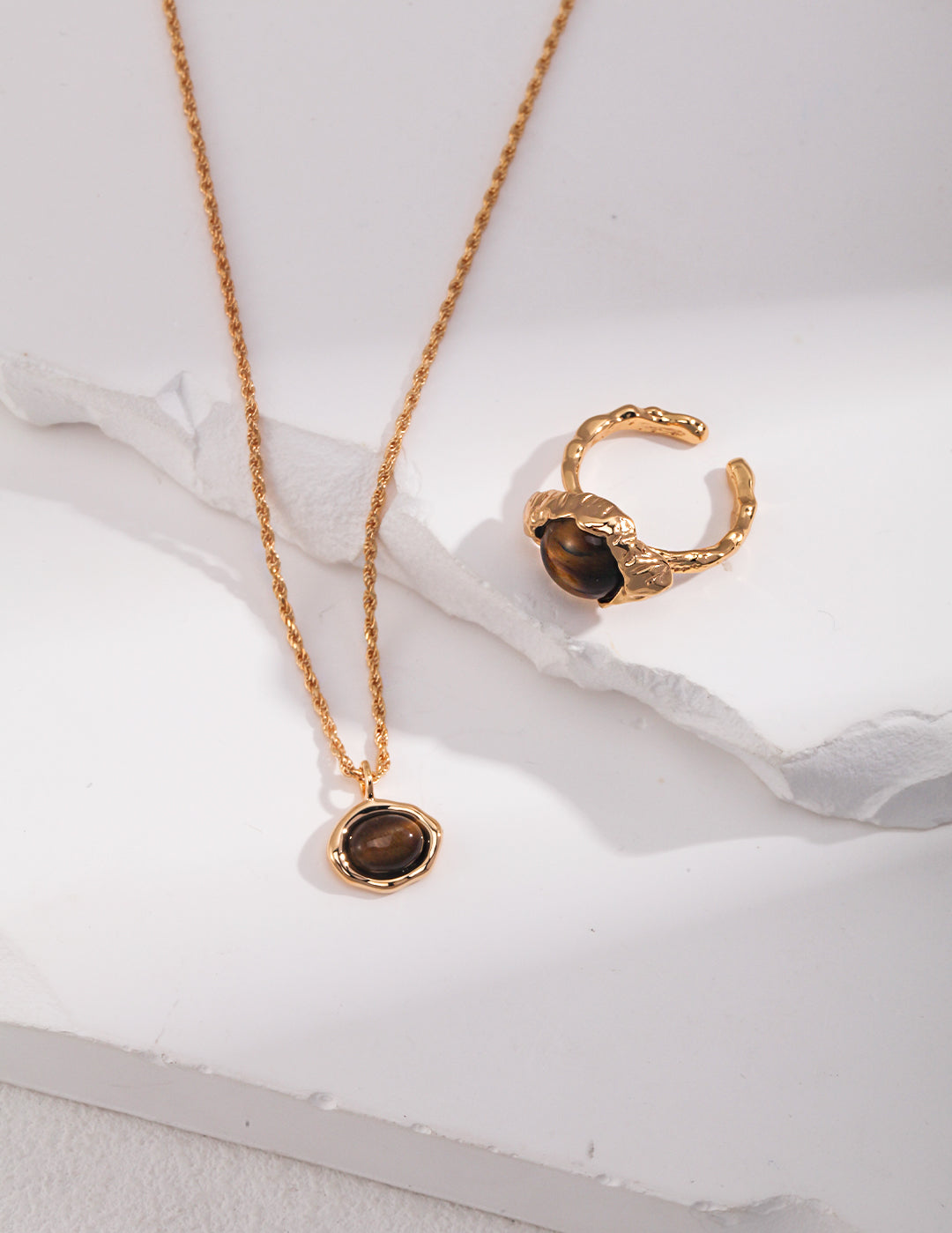 Gembea Jewelry Tiger's Eye Stone Opening Ring