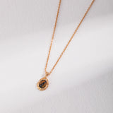 Tiger Eye Stone Malachite Chain Necklace