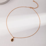 Tiger Eye Stone Malachite Chain Necklace