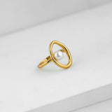 Gembea Jewelry Metal Surrounding Pearl Ring