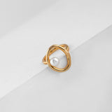 Gembea Jewelry Metal Surrounding Pearl Ring