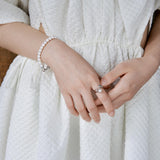Gembea Jewelry Metal Flowing Pearl Open Ring