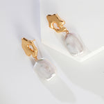 Gembea Jewelry Metal Irregular Baroque Pearl Earrings