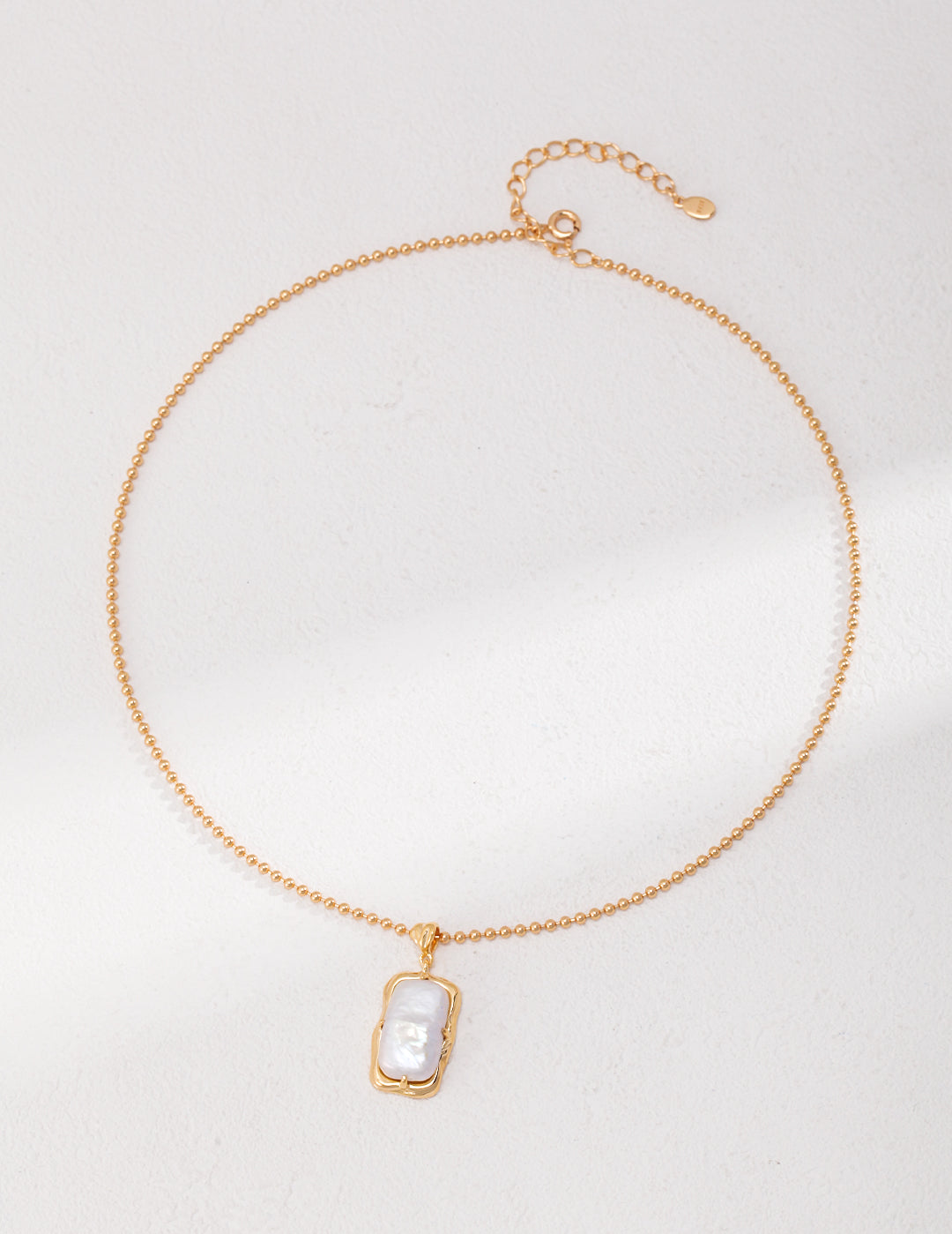 Gembea Jewelry Rectangular Baroque Pearl Chain Necklace